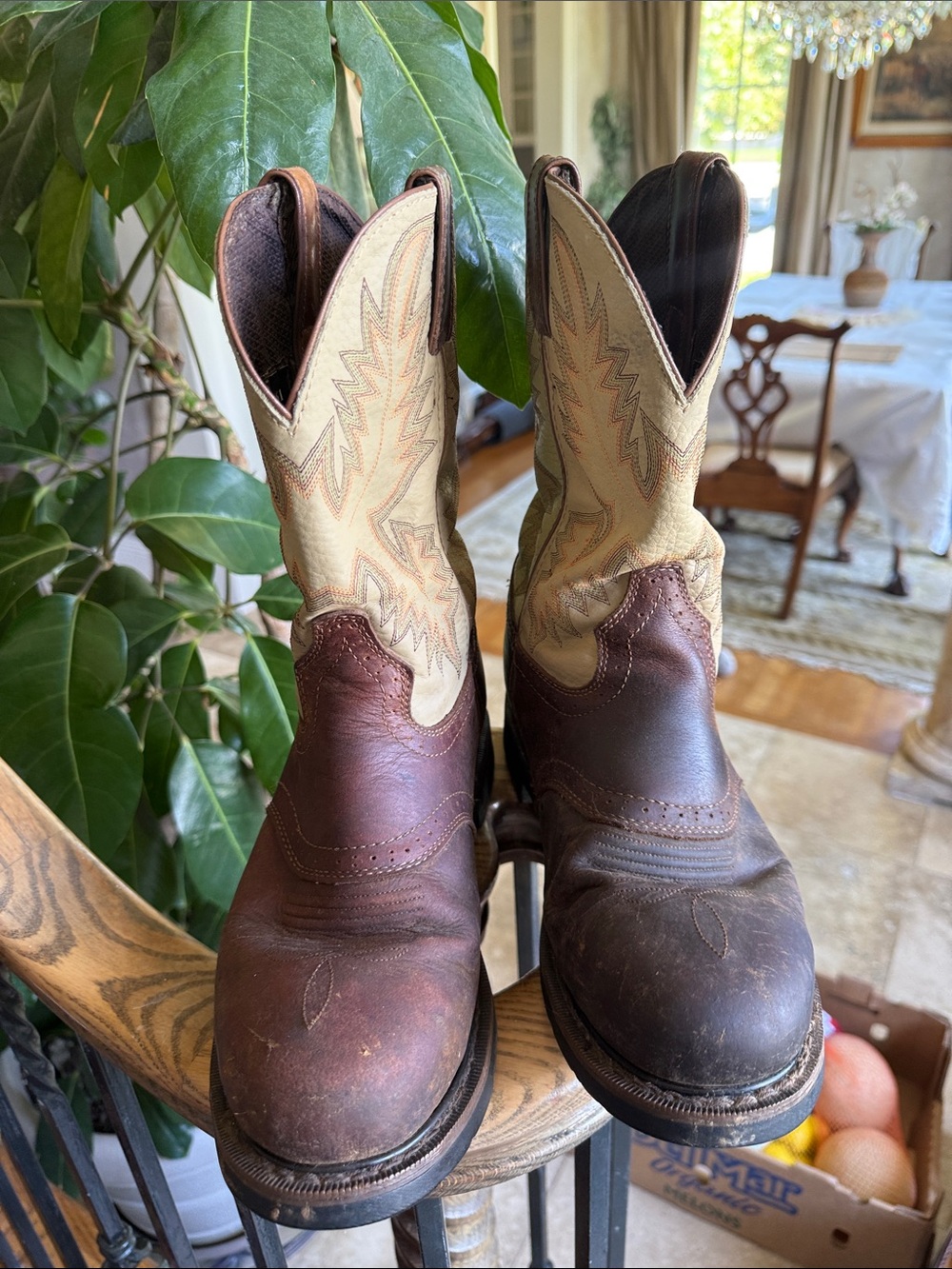 JUSTIN men’s superintendent steel toe work boot size 10 preowned very good cond - Picture 3 of 11